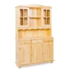 Toswa Vitrine 3 Portes, 2 Portes Vitrées, 3 Tiroirs, 2 Espaces Ouverts, Naturel. -Pas Cher Mobiliora Magasin vitrine 22743967
