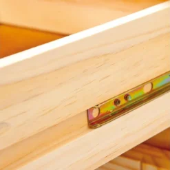 Toswa Vitrine 3 Portes, 2 Portes Vitrées, 3 Tiroirs, 2 Espaces Ouverts, Naturel. -Pas Cher Mobiliora Magasin vitrine 22743973