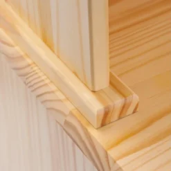 Toswa Vitrine 3 Portes, 2 Portes Vitrées, 3 Tiroirs, 2 Espaces Ouverts, Naturel. -Pas Cher Mobiliora Magasin vitrine 22743981