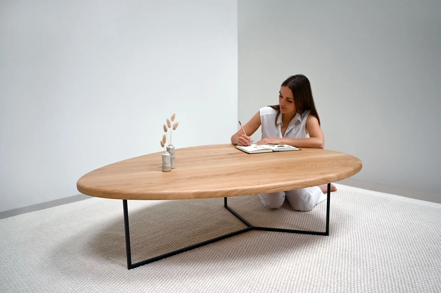 Pas Cher Mobiliora Magasin -Pas Cher Mobiliora Magasin Table basse Galet bois massif et metal 2c